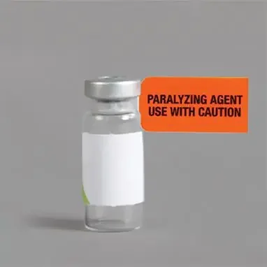 Health Care Logistics Pre-printed Flag Labels, Paralyzing Agent Use with Caution – 17438