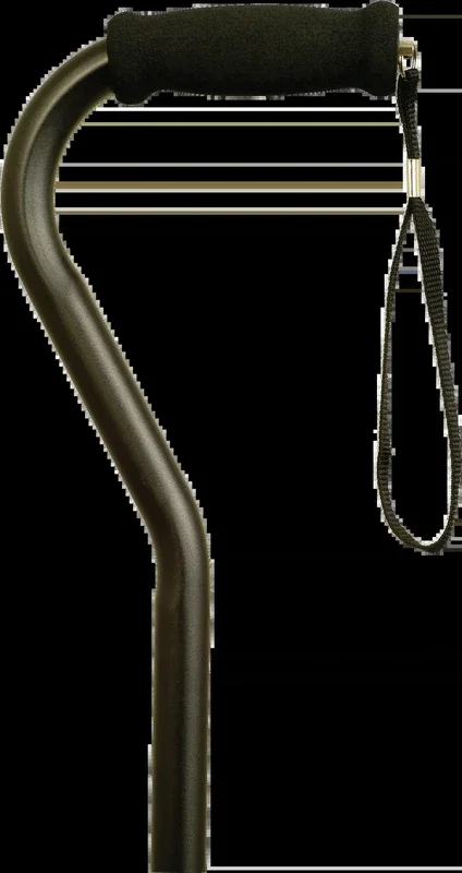 Heavy Duty Offset Cane With Strap, Black