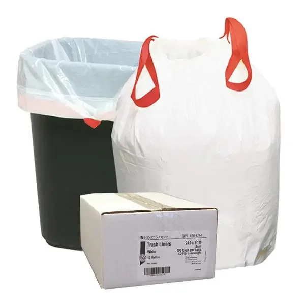 Henry Schein Bag Liner Low Density Plastic 0.8Mil Drawtape 24-1/2X27.38″ White 100/Ca – 5701344
