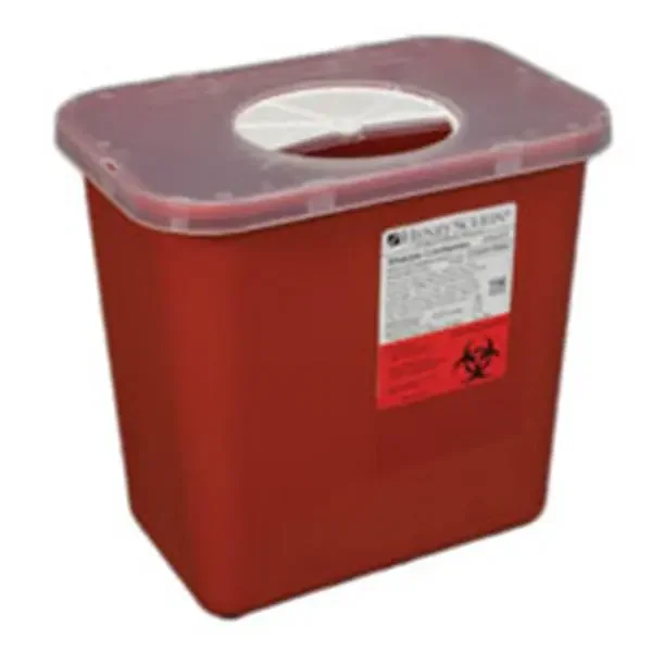 Henry Schein Container Sharps 2Gal Polypropylene Red/Clear Each, 20 Ea/Ca – 0320-150R-HS