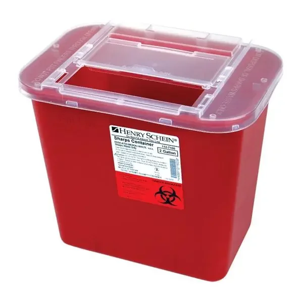 Henry Schein Container Sharps 2Gal Polypropylene Red Each, 20 Ea/Ca – 0320-1500-HS