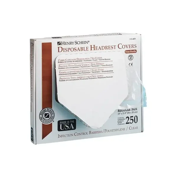 Henry Schein Cover Headrest 11.5 In X 10 In Clear Plastic 250/Bx, 12 Bx/Ca – L0CPS