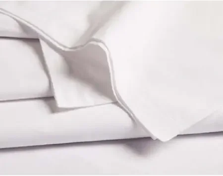 Hospitex / Encompass Group Performance Bed Sheet Fitted 36 W X 84 L X 8.5 H Inch White / Blue Hem Cotton 55% / Polyester 45% Reusable – 49622-040
