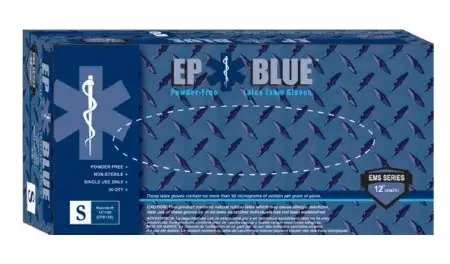 Innovative Healthcare Corporation DermAssist EP Blue Exam Glove Small NonSterile Latex Extended Cuff Length Fully Textured Blue Chemo Tested – 181100