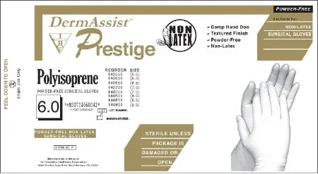 Innovative Healthcare Corporation DermAssist Prestige Surgical Glove Size 7.5 Sterile Polyisoprene Standard Cuff Length Bisque White Not Chemo Approved – 140750