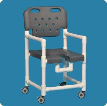 IPU Elite Shower Chair Fixed Arm PVC Frame With Backrest – ELT817G