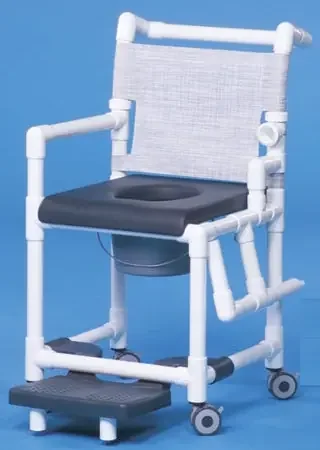 IPU IPU Commode / Shower Chair ipu Drop Arm – Left PVC Frame Mesh Back – SCC767G
