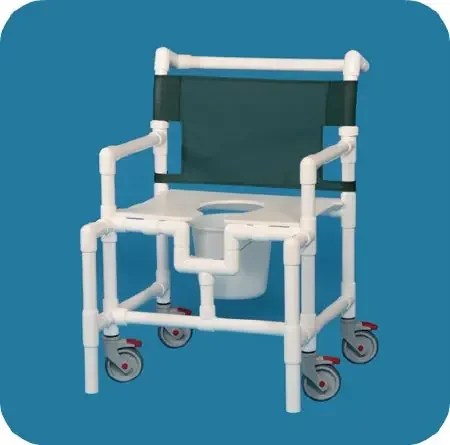 IPU IPU Commode / Shower Chair ipu Fixed Arm PVC Frame Mesh Back – SCC9250