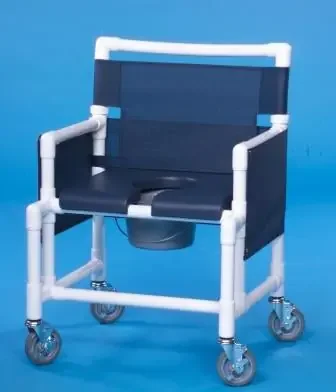 IPU IPU Commode / Shower Chair ipu Fixed Arm PVC Frame Mesh Back – SCC9250