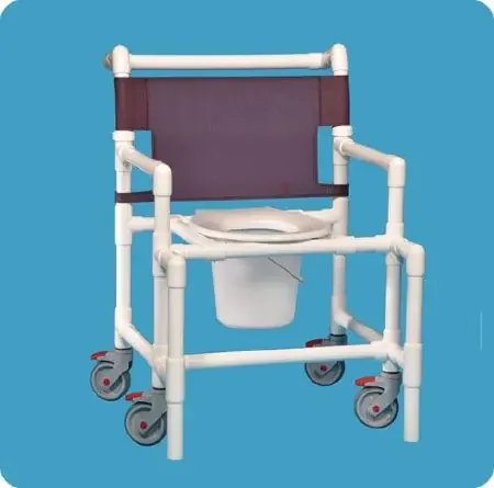IPU IPU Commode / Shower Chair ipu Fixed Arm PVC Frame Mesh Back – SCC9250