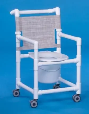 IPU IPU Commode / Shower Chair ipu Fixed Arm PVC Frame Mesh Back – SCC9250