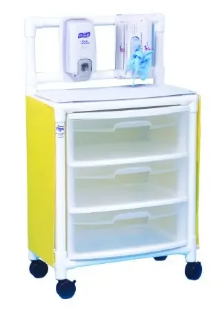 IPU Isolation Cart 26 X 45 X 15 Inch 3 Drawers Yellow – ISO ST33