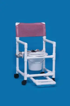 IPU Standard Commode / Shower Chair Fixed Arm PVC Frame Mesh Back – VL SC17 WINEBERRY