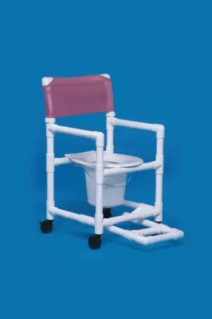 IPU Standard Commode / Shower Chair Fixed Arm PVC Frame Mesh Back – VL SC17 WINEBERRY