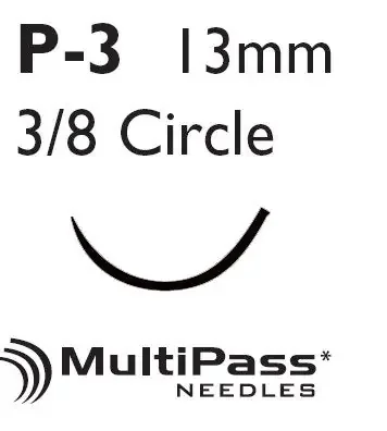 J & J Healthcare Systems Prolene Suture with Needle Nonabsorbable Uncoated Blue Suture Monofilament Polypropylene Suture Size 4-0 18 Inch Suture 1-Needle 13 mm Length 3/8 Circle Precision Point – Reverse Cutting Needle – 8699G