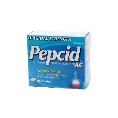 Johnson & Johnson Consumer Pepcid AC Antacid 10 mg Strength Tablet 90 per Bottle – 10716837872679