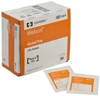 Kendall Webcol Alcohol Prep Pad, Medium, Individual Packet, 6818 – Box of 200