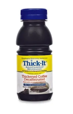 Kent Precision Foods Thick-It AquaCareH2O Thickened Decaffeinated Beverage 8 oz. Bottle Coffee Ready to Use Nectar Consistency – B469-L9044