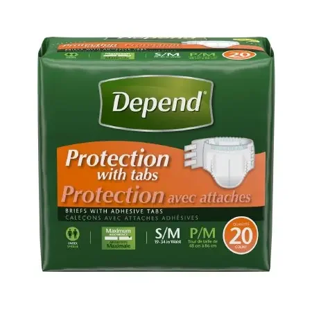 Kimberly Clark Depend Adult Incontinent Brief Tab Closure Small / Medium Disposable Heavy Absorbency – 35456
