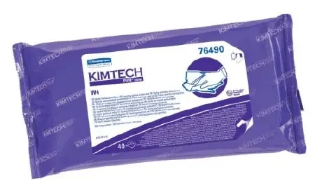 Kimberly Clark KIMTECH PURE W4 Presaturated Cleanroom Wipe ISO Class 4 White Sterile Polypropylene 9 X 11 Inch Disposable – 76490