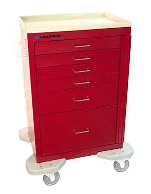 Lakeside Manufacturing Classic Series Cart Steel 25 X 32 X 39-3/4 Inch 6 Drawers Red – C-630-B-1R