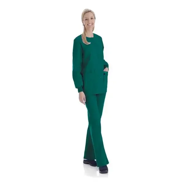 Landau Uniforms Jacket Warm-Up 65% Polyester / 35% Cotton Womens Hunter 2X Large 4 Pockets Ea – 7525-GHP-XXL