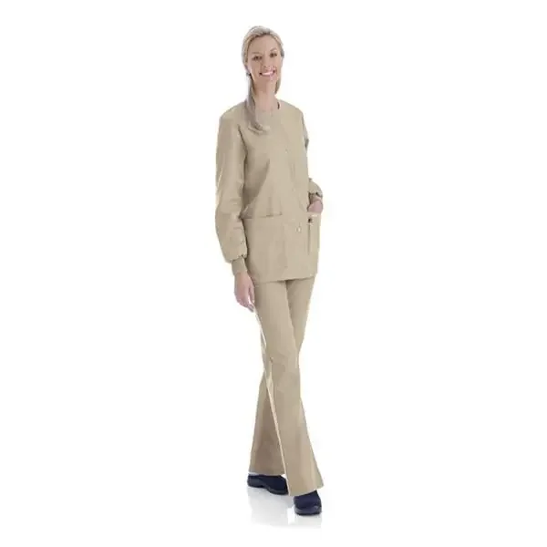 Landau Uniforms Jacket Warm-Up 65% Polyester / 35% Cotton Womens Sand 3X Large 4 Pockets Ea – 7525-SAP-3XL