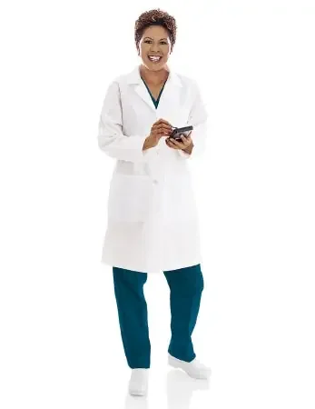 Landau Uniforms Lab Coat White Size 4 Long Sleeves Mid Length – 3155WWY4