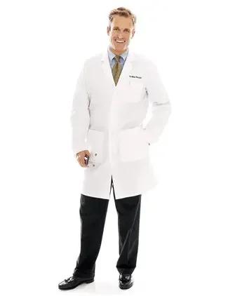 Landau Uniforms Lab Coat White Size 48 / Tall Long Sleeves Mid Length – 3124WWSC48T
