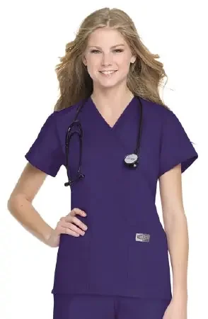 Landau Uniforms Scrub Shirt 2X-Large Cobalt 2 Pockets Short Set-In Sleeves Female – 70224COBLT2XLG