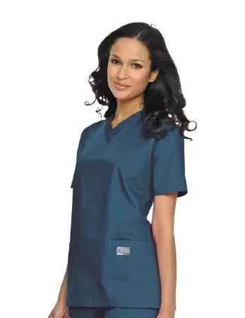 Landau Uniforms Scrub Shirt Large Caribbean Blue 3 Pockets Short Set-In Sleeves Female – 70221CARIBBEANLRG