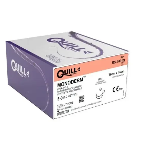 Look/Div Surgical Specialties Suture 3-0 Pcl Hr-18/Hr-18 Quill Monoderm Clear 16X16Cm 2Arm Mnflmnt Abs 12/Bx – RS-1001Q