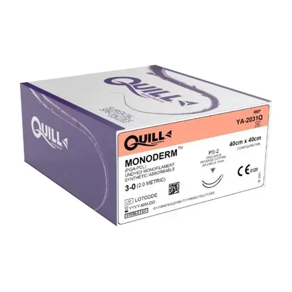 Look/Div Surgical Specialties Suture 3-0 Pcl Quill Monoderm Clear 40X40Cm Double Arm Monofilament Abs 12/Bx – YA-2031Q