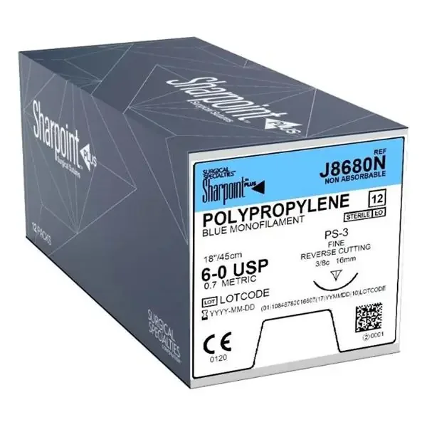 Look/Div Surgical Specialties Suture 6-0 Polypropylene Pp Blue 18″ Monofilament 12/Bx – J8680N