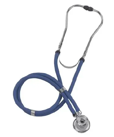 Mabis Healthcare Mabis Legacy Sprague Stethoscope Blue 2-Tube 22 Inch Tube Double Sided Chestpiece – 10-414-010