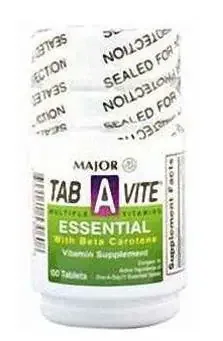 Major Pharmaceuticals Major Tab-A-Vite Multivitamin Supplement Vitamin A / Cholecalciferol / Ascorbic Acid 5000 IU – 400 IU – 60 mg Strength Tablet 30 per Bottle – 904053046