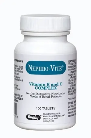 Major Pharmaceuticals Nephro-Vite Vitamin Supplement Vitamin B 0.8 mg Strength Tablet 100 per Bottle – 536730001