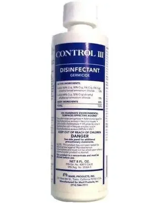 Maril Products Control III Surface Disinfectant Cleaner Ammoniated Liquid Concentrate 8 oz. Bottle Mild Scent – C3/DISH/12