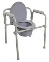 McKesson Folding Commode Chair Fixed Arm Steel Frame Back Bar 16-3/5 to 22-1/2 Inch Height, McKesson Brand, 146-11148-4 – Case of 4