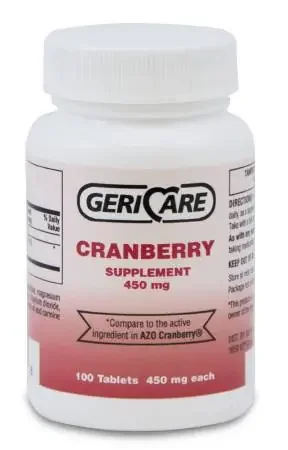 McKesson Geri-Care Dietary Supplement Cranberry Extract 450 mg Strength Tablet 100 per Bottle – 845-01