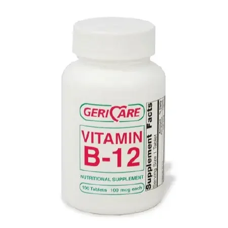 McKesson Geri-Care Vitamin Supplement Vitamin B12 100 mcg Strength Tablet 100 per Bottle – 856-01-GCP