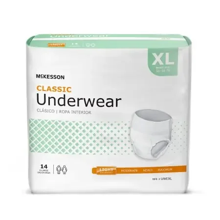 McKesson McKesson Classic Adult Absorbent Underwear Pull On X-Large Disposable Light Absorbency – UWEXL