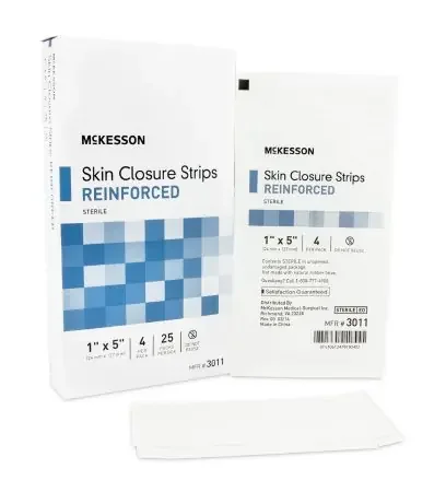 McKesson McKesson Skin Closure Strip 1 X 5 Inch Nonwoven Material Reinforced Strip White – 3011