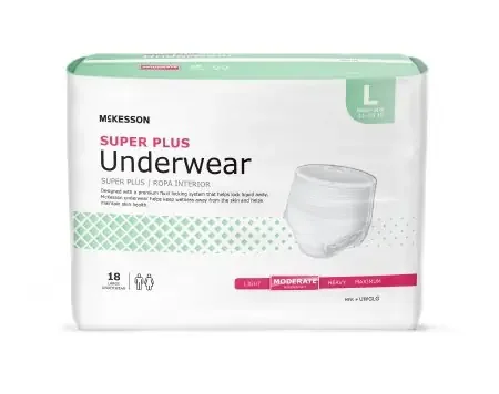 McKesson McKesson Super Plus Adult Absorbent Underwear Pull On Large Disposable Moderate Absorbency – UWGLG