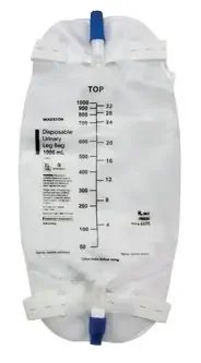 McKesson McKesson Urinary Leg Bag Anti-Reflux Valve 1000 mL Vinyl – 4605