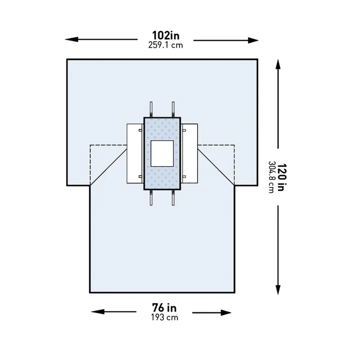 McKesson Sterile Laparotomy Abdominal Drape, 102 x 76 x 120 Inch