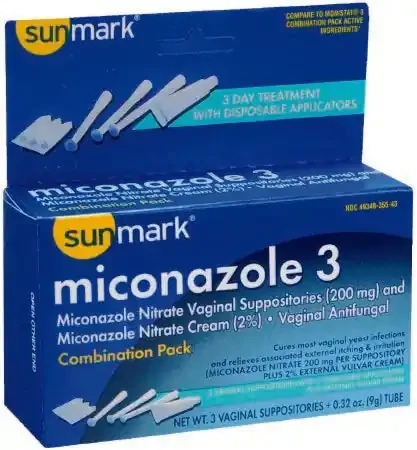 McKesson sunmark Vaginal Antifungal Kit 2% Strength / 200 mg Cream / Suppository – 49348035543