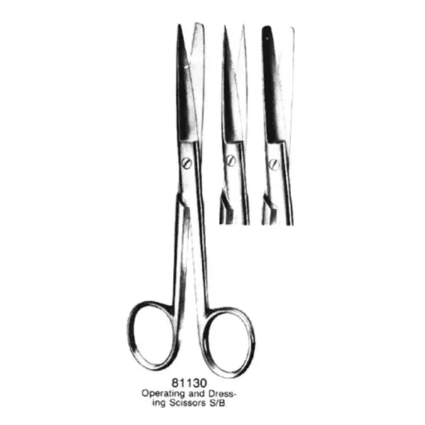 Medco Instruments Inc Scissors Operating 5-1/2″ Sharp/Blunt Straight Stainless Steel Ea – 81130