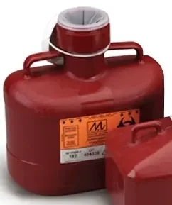 Medegen Medical Products LLC Sharps Container 2-Piece 11 H X 12 W X 9 D Inch 12 Quart Red Vertical Entry Lid – 186W