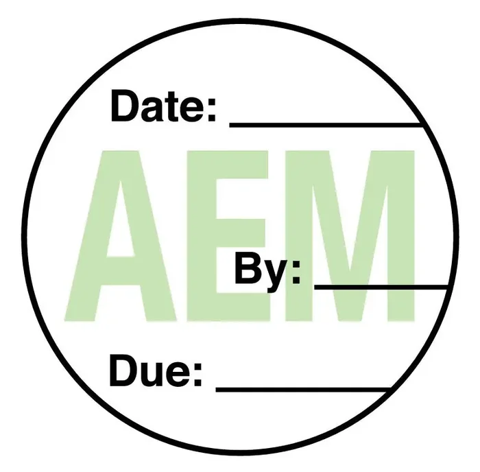 Medical Labels – AEM Equipment Maintenance Label, 3/4″